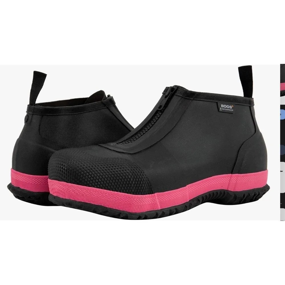 Bogs Overshoe Zip CT‎ Waterproof Boots Black Orange Size 9 New Without Tags